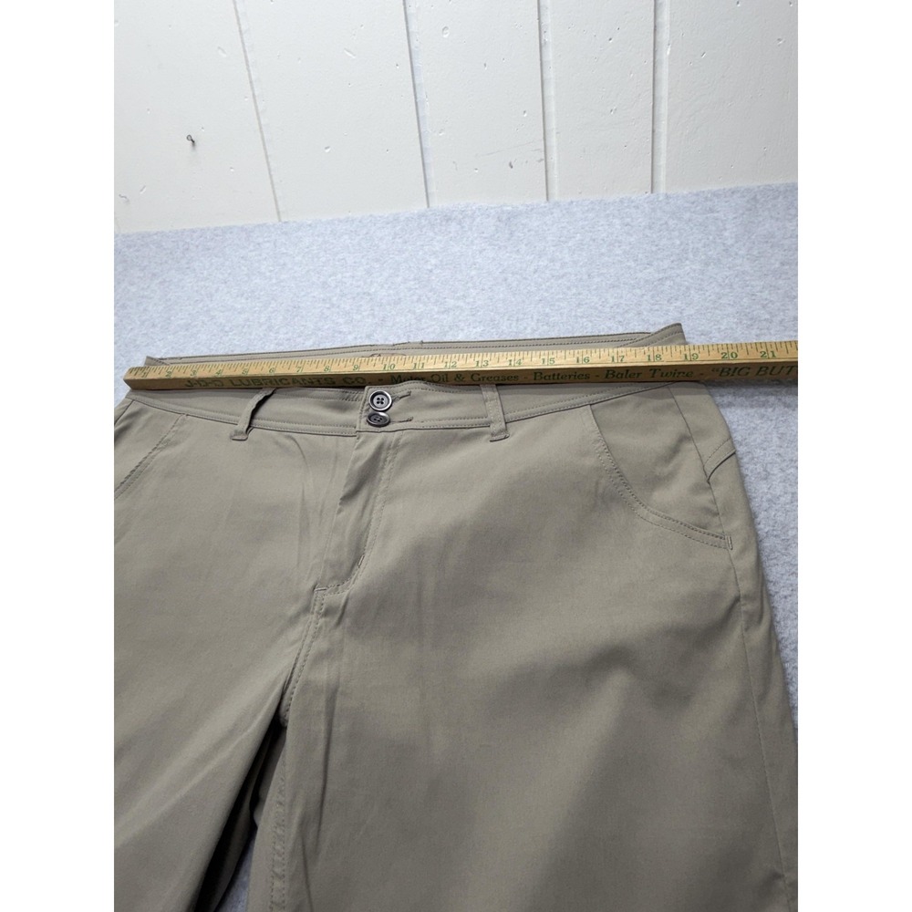 prAna Pants Womens 16 Khaki Hiking Roll-Up Stretch Straight Leg Outdoor Travel - Picture 4 of 12